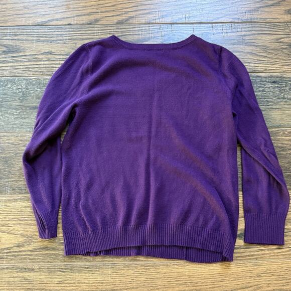 Notations Women’s V-Neck Sweater Purple Long Sleeve Pullover Knit Top Size M - Picture 2 of 5